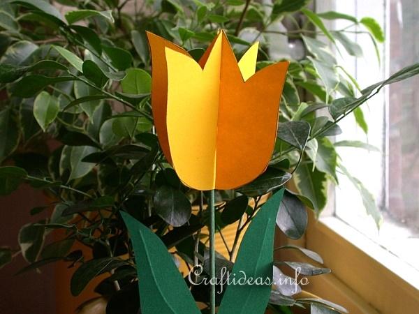 Spring Paper Craft - Flower Bouquet - Yellow Tulip