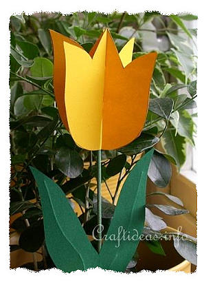 Spring Paper Craft - Flower Bouquet - Yellow Tulip 