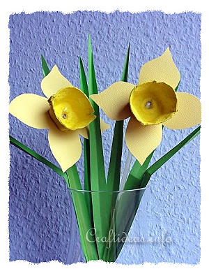 Spring Recycling Craft - Egg Carton Daffodils 