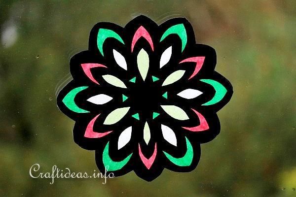 Stained Glass Paper Snowflake Decoration
