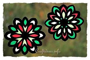 Stained Glass Paper Snowflakes 