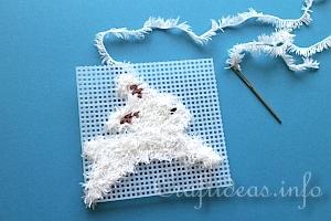 Stitching the Bunny on Plastic Canvas