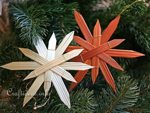 Crafting for Holidays - Christmas Craft - Straw Star Ornament