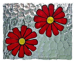 Summer Craft for Kids - Red Flowers Window Clings