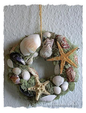 Summer Nature Craft - Natural Wreath with Maritime Motifs