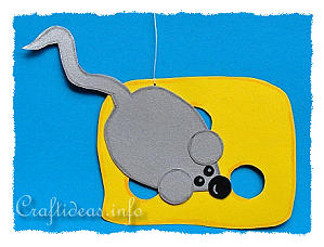 Summer Paper Craft for Kids - Mouse with its Cheese 