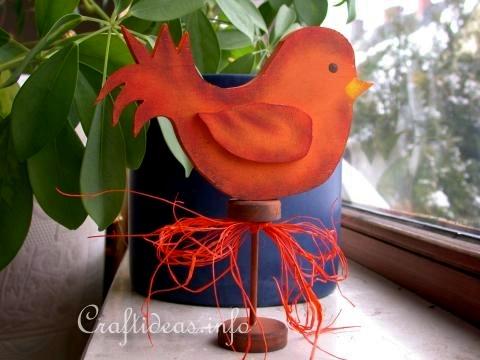 Summer Wood Craft Idea - Wooden Bird on a Perch