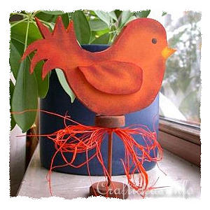 Summer Wood Craft Idea - Wooden Bird on a Perch 