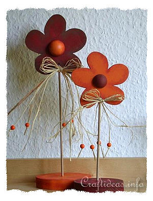 Summer Wood Craft Idea - Wooden Flowers Decoration