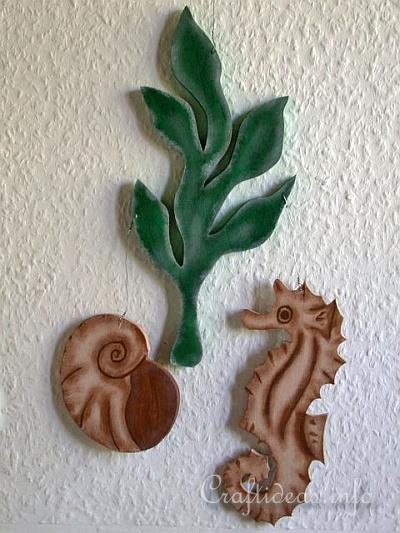 Summer Wood Craft Ideas - Maritime Dekoration with Seahorse, Seaweed and Seashell