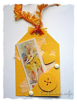 Tag Craft - Yellow Ballerina Dancer Gift Tag 