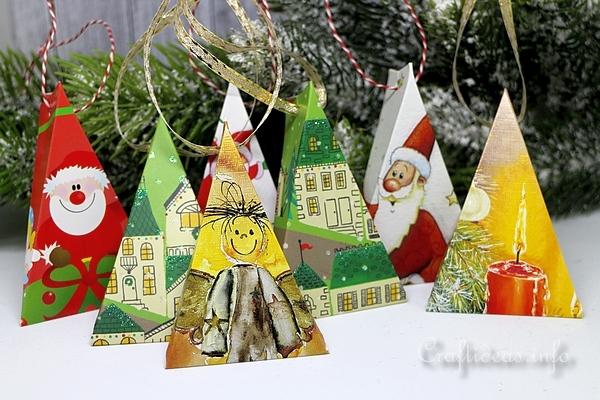 Upcycled Greeting Card Christmas Ornaments 2