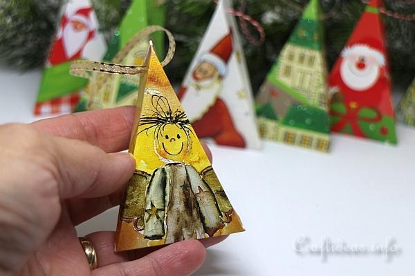 Upcycled Greeting Card Christmas Ornaments 6