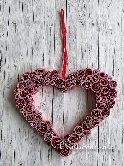 Valentine's Day Craft - Quilled Paper Heart Decoration 2