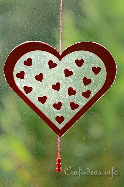 Valentine's Day Craft - Transparent Heart Window Decoration