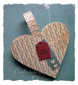 Valentine's Day Paper Craft - Heart Shaped Holder with Handles 