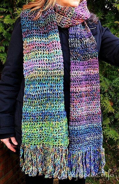 Vibrant Colored Crochet Scarf