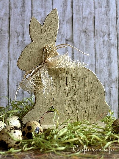 Vintage Wooden Bunny Craft