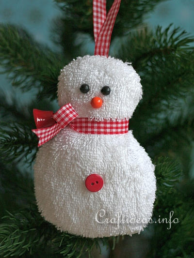 Washcloth Snowman Craft