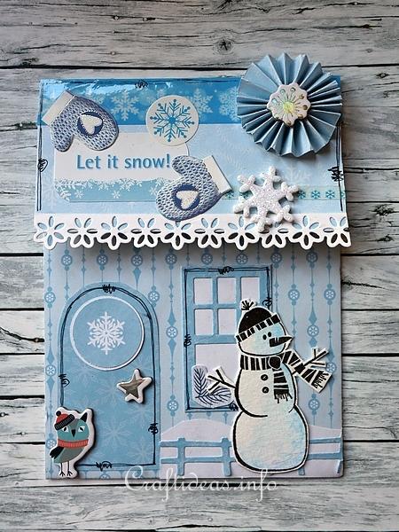 Whimsical Envelope House Pocket - Let it Snow