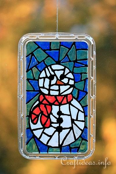 Window Mosaic Snowman