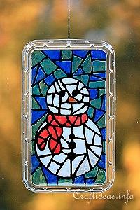Window Mosaic Snowman 200