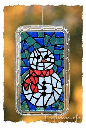 Window Mosaic Snowman