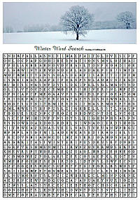 Winter Word Search Puzzle 200