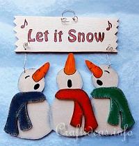 Winter and Christmas Wood Craft - Let it Snow Snowmen