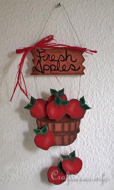 Wood Craft for Autumn - Kitchen Decoration - Wooden Apples Sign