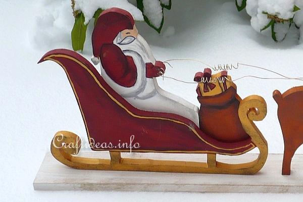 Wood Craft for Christmas - Santa Sleigh and Reindeer 1
