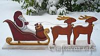 Wood Craft for Christmas - Santa Sleigh and Reindeer 