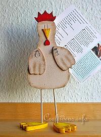 Wood Crafts for Spring - Wooden Chicken Recipe Card Holder for the Kitchen 