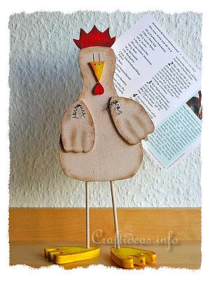 Wood Crafts for Spring - Wooden Chicken Recipe Card Holder for the Kitchen