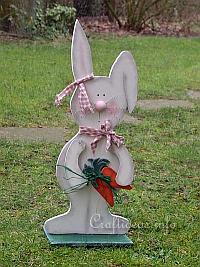 Wood Crafts for Spring and Easter - White Wooden Bunny 200