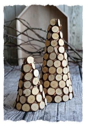 Wood Slice Cone Christmas Trees 
