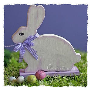 Woodcraft for Easter - White Easter Bunny 