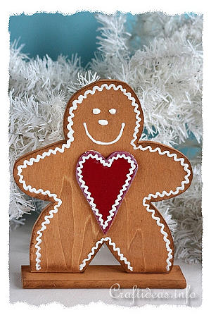 Wooden Gingerbread Man Recipe Card Holder 