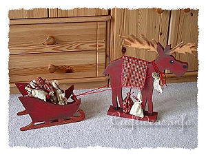 Wooden Moose and Sleigh Advent Calendar