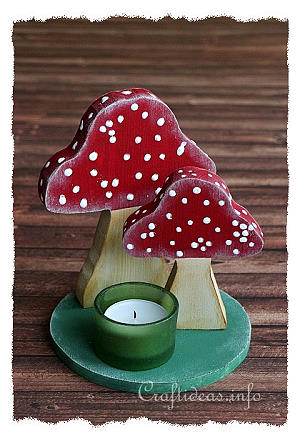 Wooden Mushrooms Table Decoration