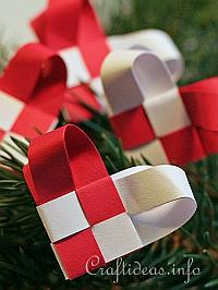Woven Paper Christmas Hearts 