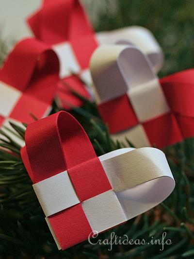 Woven Paper Christmas Hearts 6