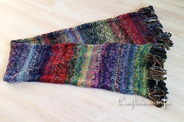 Yarn Scrap Busting - Colorful Knitted Scarf