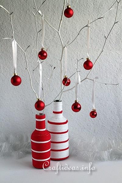Yarn Wrapped Christmas Vases